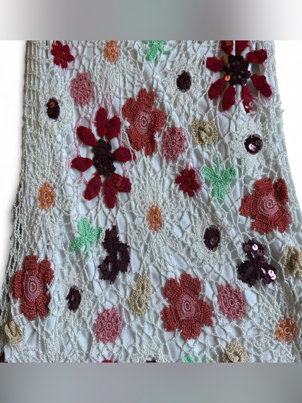 Vintage Y2K Kroshetta by Papillon Floral Crochet Skirt S - Picture 2 of 5